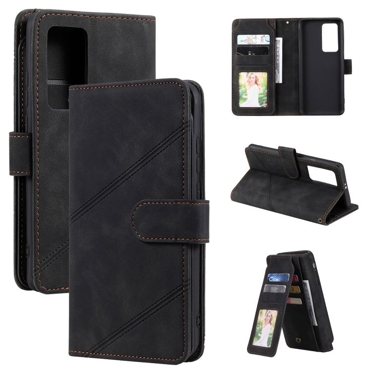 For Huawei P40 Pro Skin Feel Business Horizontal Flip PU Leather Case with Holder & Multi-Card Slots & Wallet & Lanyard & Photo Frame