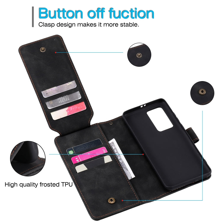 For Huawei P40 Pro Skin Feel Business Horizontal Flip PU Leather Case with Holder & Multi-Card Slots & Wallet & Lanyard & Photo Frame