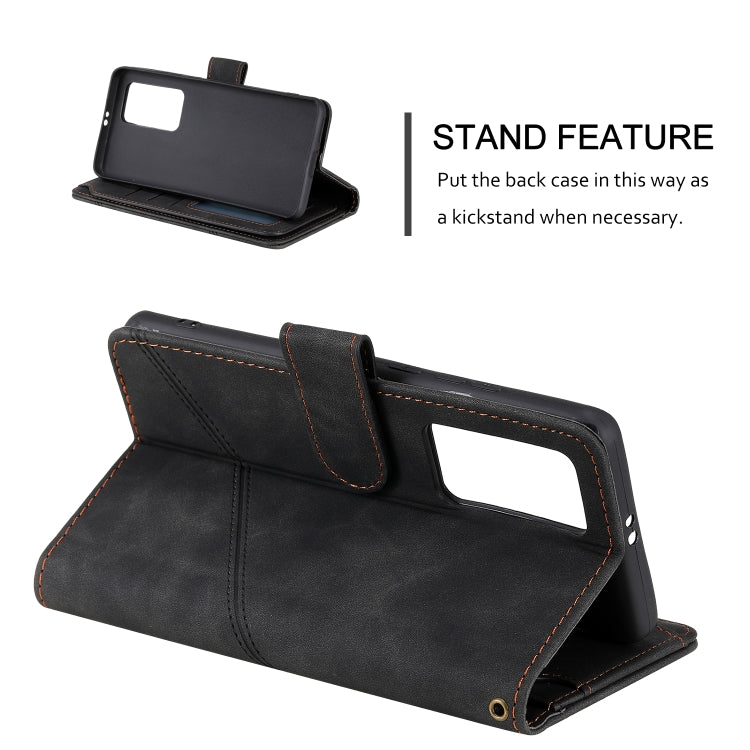 For Huawei P40 Pro Skin Feel Business Horizontal Flip PU Leather Case with Holder & Multi-Card Slots & Wallet & Lanyard & Photo Frame