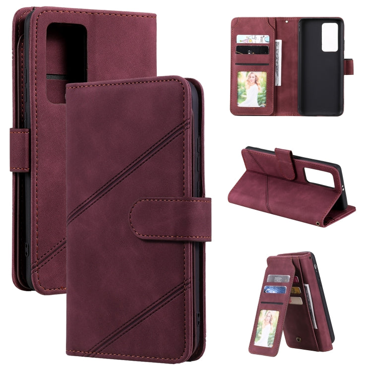 For Huawei P40 Pro Skin Feel Business Horizontal Flip PU Leather Case with Holder & Multi-Card Slots & Wallet & Lanyard & Photo Frame