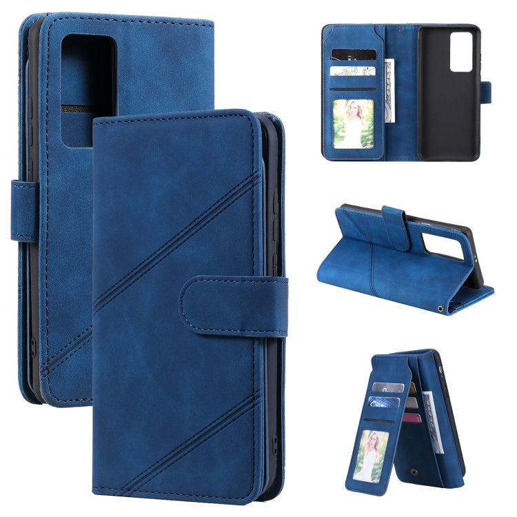 For Huawei P40 Pro Skin Feel Business Horizontal Flip PU Leather Case with Holder & Multi-Card Slots & Wallet & Lanyard & Photo Frame