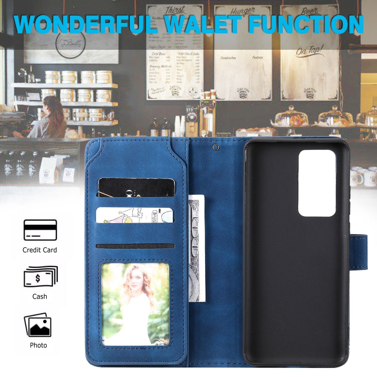 For Huawei P40 Pro Skin Feel Business Horizontal Flip PU Leather Case with Holder & Multi-Card Slots & Wallet & Lanyard & Photo Frame