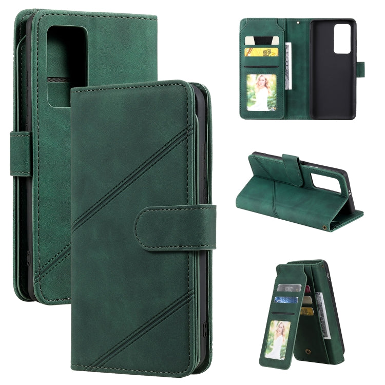 For Huawei P40 Pro Skin Feel Business Horizontal Flip PU Leather Case with Holder & Multi-Card Slots & Wallet & Lanyard & Photo Frame