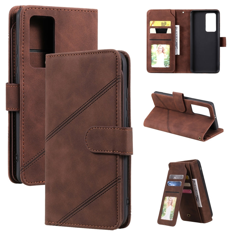 For Huawei P40 Pro Skin Feel Business Horizontal Flip PU Leather Case with Holder & Multi-Card Slots & Wallet & Lanyard & Photo Frame