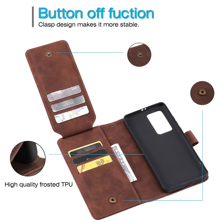 For Huawei P40 Pro Skin Feel Business Horizontal Flip PU Leather Case with Holder & Multi-Card Slots & Wallet & Lanyard & Photo Frame