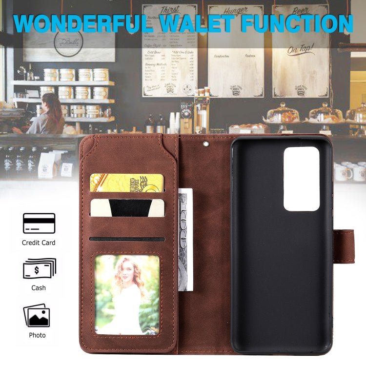 For Huawei P40 Pro Skin Feel Business Horizontal Flip PU Leather Case with Holder & Multi-Card Slots & Wallet & Lanyard & Photo Frame