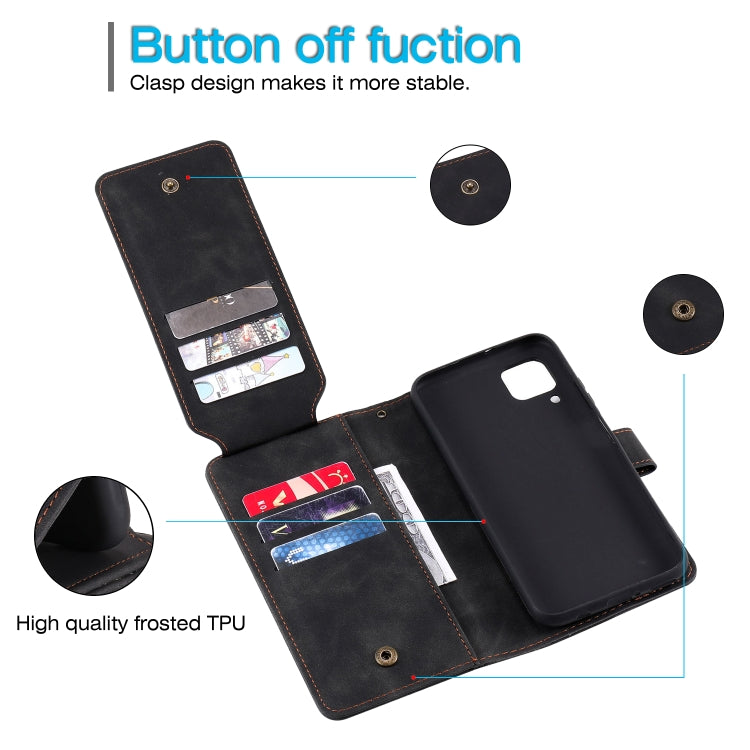 For Huawei P40 Lite Skin Feel Business Horizontal Flip PU Leather Case with Holder & Multi-Card Slots & Wallet & Lanyard & Photo Frame
