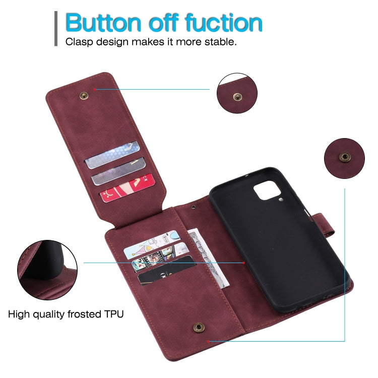 For Huawei P40 Lite Skin Feel Business Horizontal Flip PU Leather Case with Holder & Multi-Card Slots & Wallet & Lanyard & Photo Frame