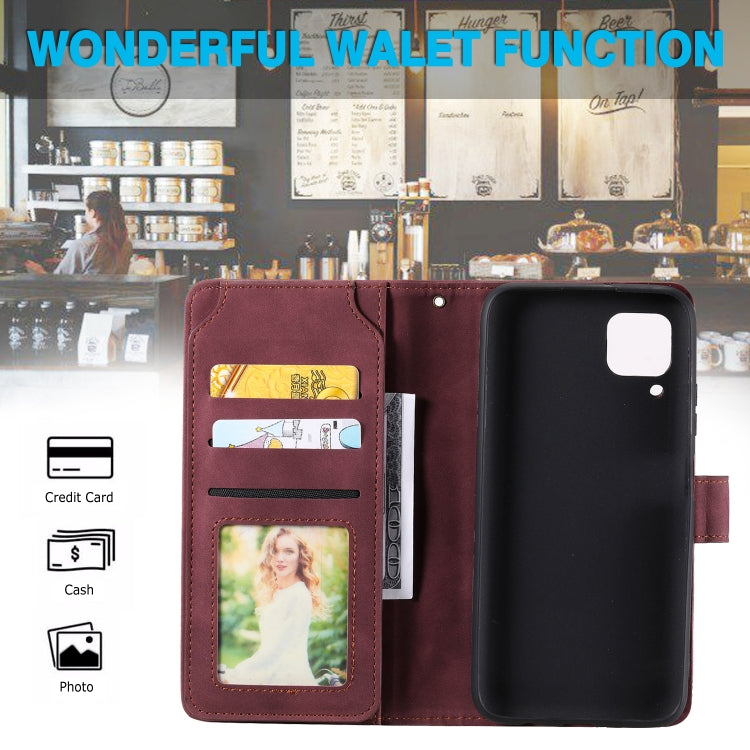 For Huawei P40 Lite Skin Feel Business Horizontal Flip PU Leather Case with Holder & Multi-Card Slots & Wallet & Lanyard & Photo Frame