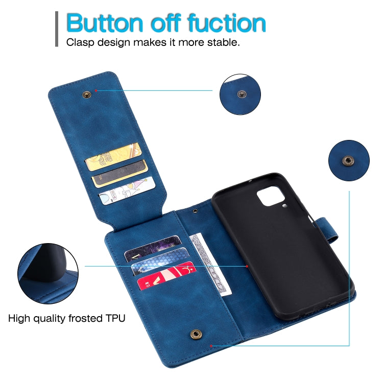 For Huawei P40 Lite Skin Feel Business Horizontal Flip PU Leather Case with Holder & Multi-Card Slots & Wallet & Lanyard & Photo Frame