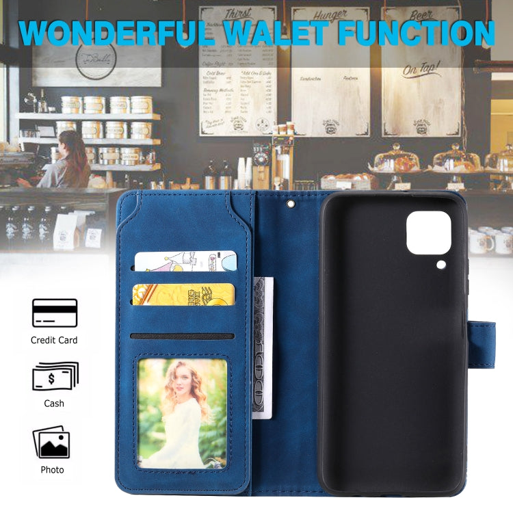 For Huawei P40 Lite Skin Feel Business Horizontal Flip PU Leather Case with Holder & Multi-Card Slots & Wallet & Lanyard & Photo Frame