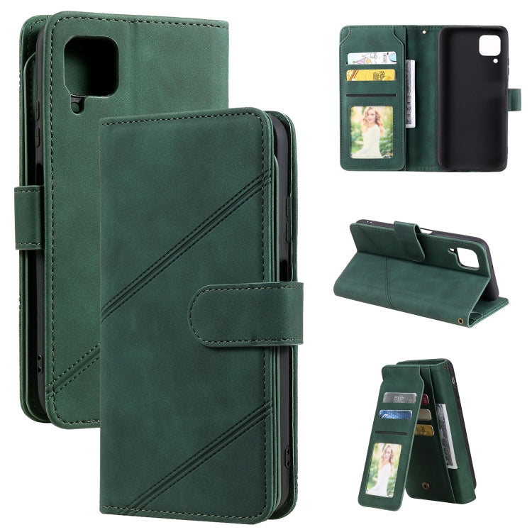 For Huawei P40 Lite Skin Feel Business Horizontal Flip PU Leather Case with Holder & Multi-Card Slots & Wallet & Lanyard & Photo Frame
