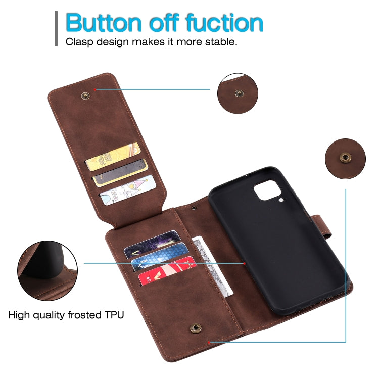 For Huawei P40 Lite Skin Feel Business Horizontal Flip PU Leather Case with Holder & Multi-Card Slots & Wallet & Lanyard & Photo Frame