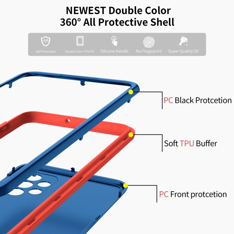 For Samsung Galaxy A52 5G / 4G Dual-color 360 Degrees Full Coverage Protective PC + TPU Shockproof Case