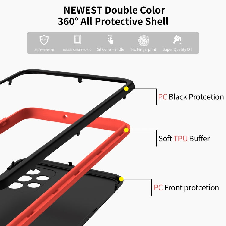 For Samsung Galaxy S21 5G Dual-color 360 Degrees Full Coverage Protective PC + TPU Shockproof Case