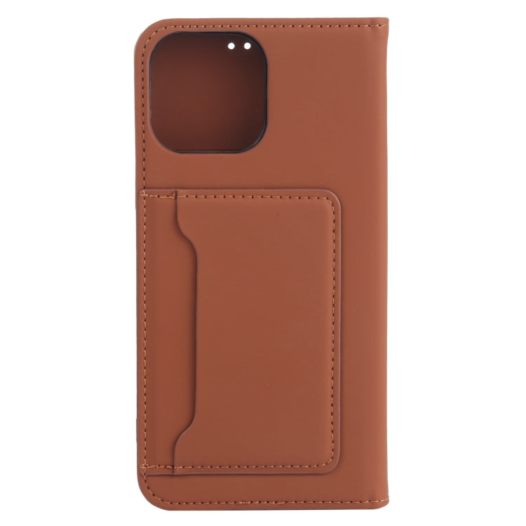 For iPhone 13 Pro Max Strong Magnetism Shockproof Horizontal Flip Liquid Feel Leather Case with Holder & Card Slots & Wallet
