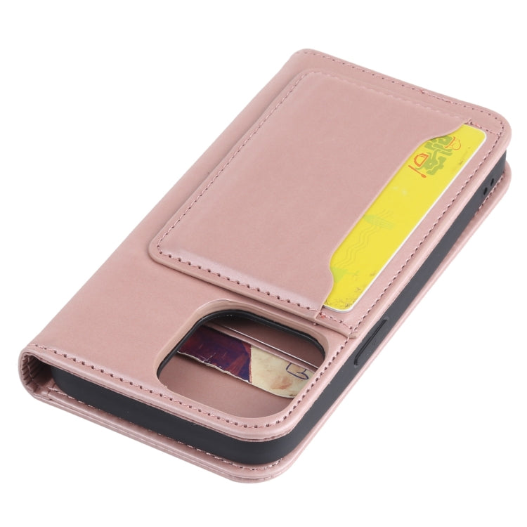 For iPhone 13 Pro Strong Magnetism Shockproof Horizontal Flip Liquid Feel Leather Case with Holder & Card Slots & Wallet