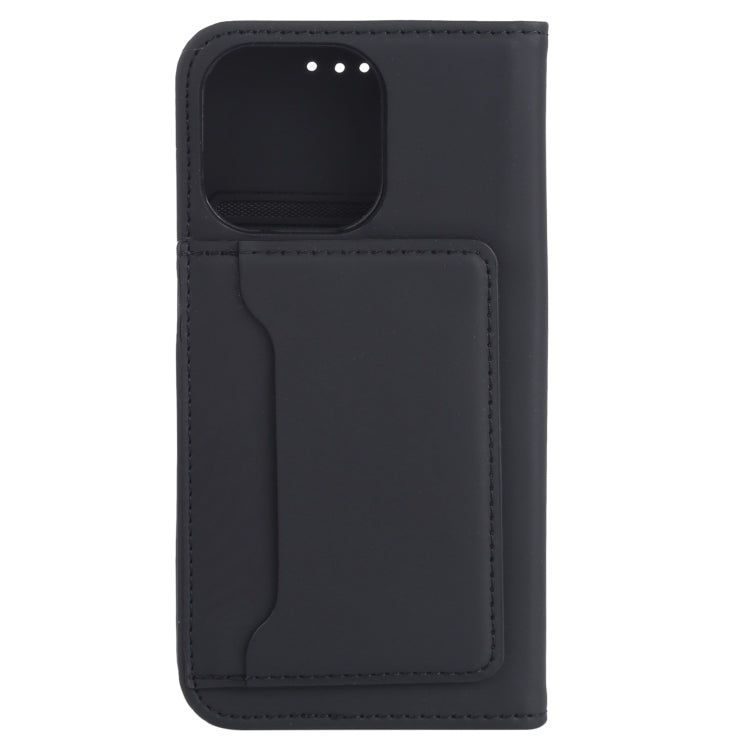 For iPhone 13 Pro Strong Magnetism Shockproof Horizontal Flip Liquid Feel Leather Case with Holder & Card Slots & Wallet