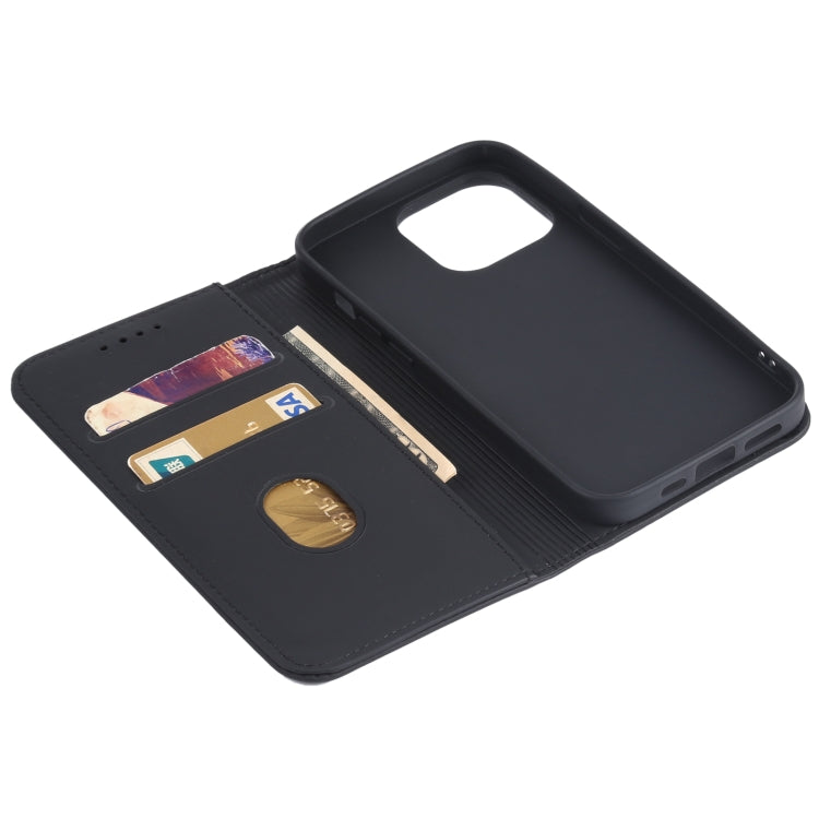 For iPhone 13 Pro Strong Magnetism Shockproof Horizontal Flip Liquid Feel Leather Case with Holder & Card Slots & Wallet