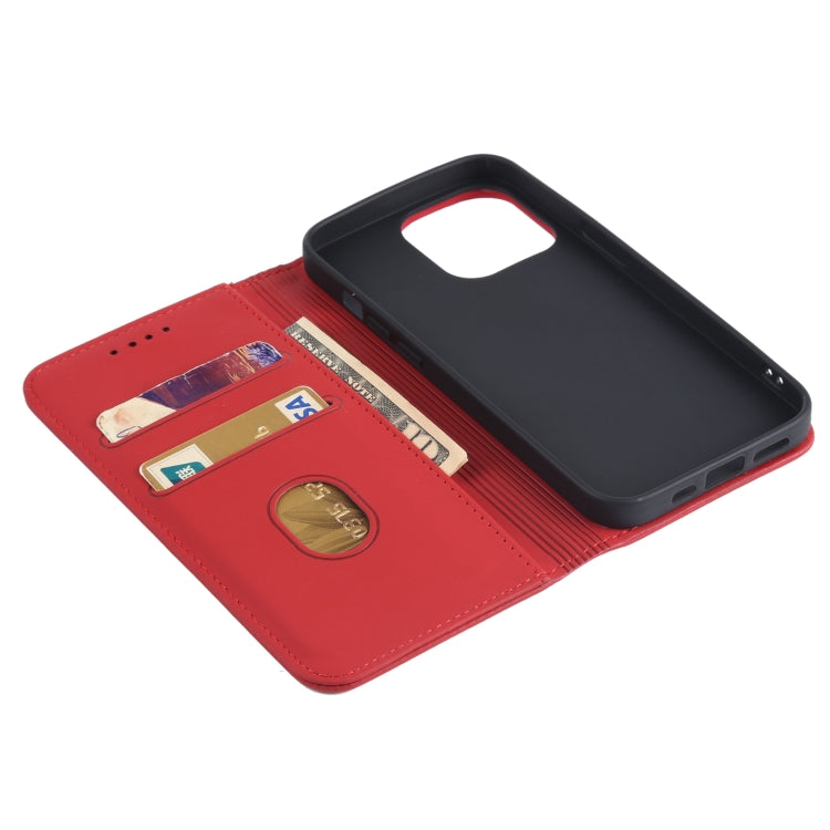 For iPhone 13 Pro Strong Magnetism Shockproof Horizontal Flip Liquid Feel Leather Case with Holder & Card Slots & Wallet
