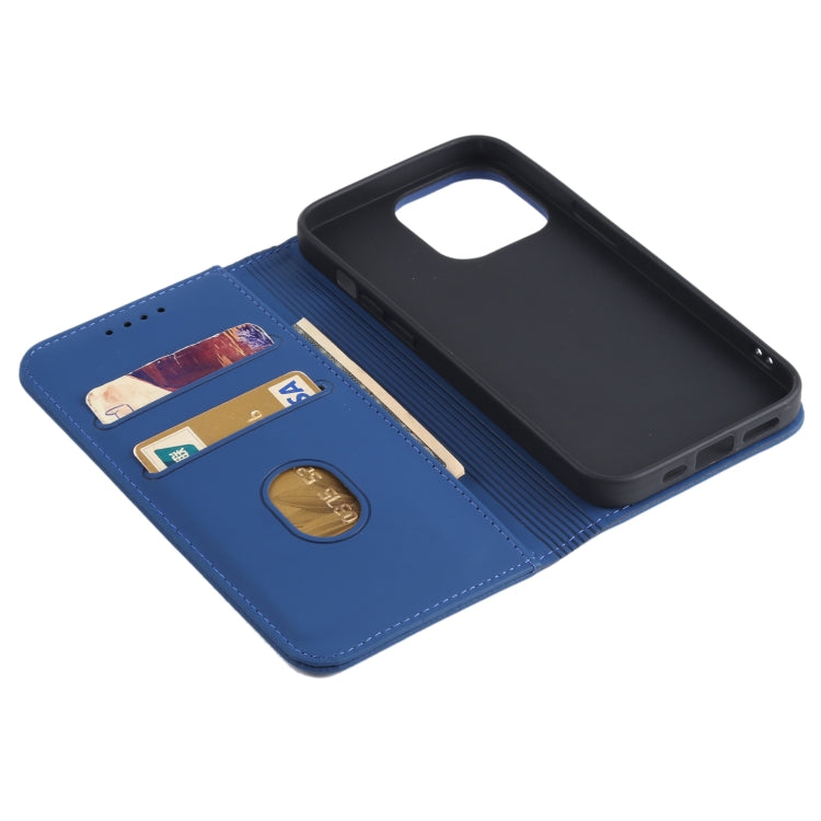 For iPhone 13 Pro Strong Magnetism Shockproof Horizontal Flip Liquid Feel Leather Case with Holder & Card Slots & Wallet