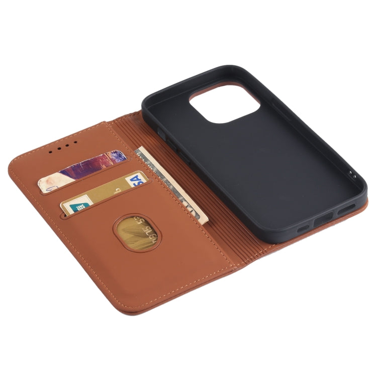 For iPhone 13 Pro Strong Magnetism Shockproof Horizontal Flip Liquid Feel Leather Case with Holder & Card Slots & Wallet