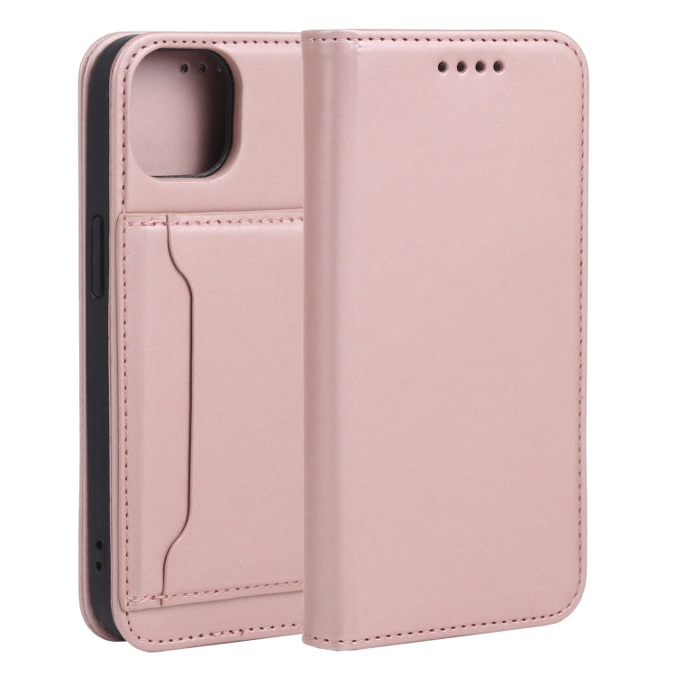 For iPhone 13 Strong Magnetism Shockproof Horizontal Flip Liquid Feel Leather Case with Holder & Card Slots & Wallet