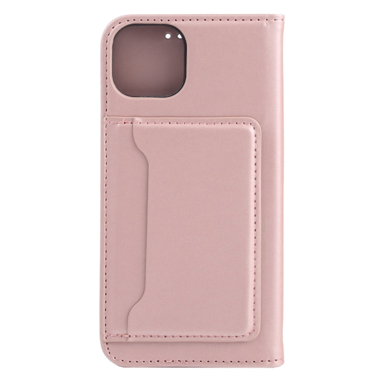 For iPhone 13 Strong Magnetism Shockproof Horizontal Flip Liquid Feel Leather Case with Holder & Card Slots & Wallet