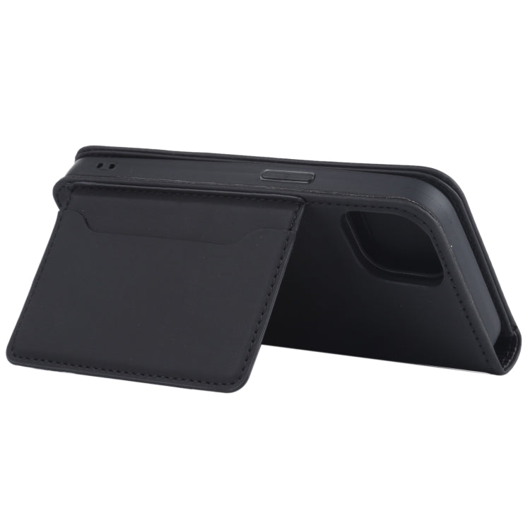 For iPhone 13 Strong Magnetism Shockproof Horizontal Flip Liquid Feel Leather Case with Holder & Card Slots & Wallet
