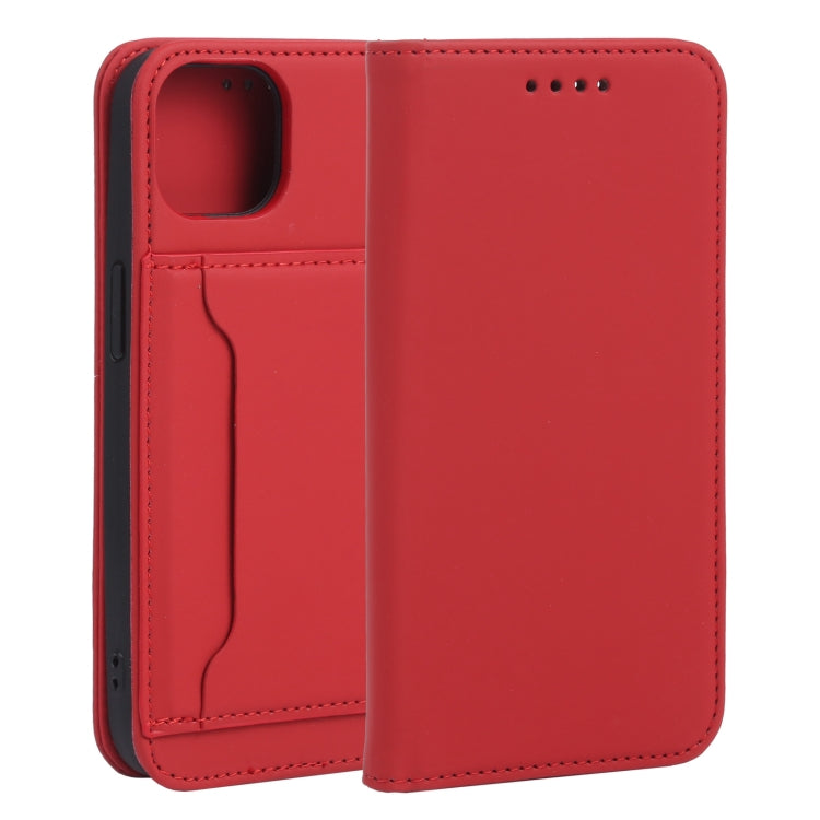 For iPhone 13 Strong Magnetism Shockproof Horizontal Flip Liquid Feel Leather Case with Holder & Card Slots & Wallet