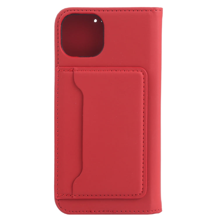 For iPhone 13 Strong Magnetism Shockproof Horizontal Flip Liquid Feel Leather Case with Holder & Card Slots & Wallet