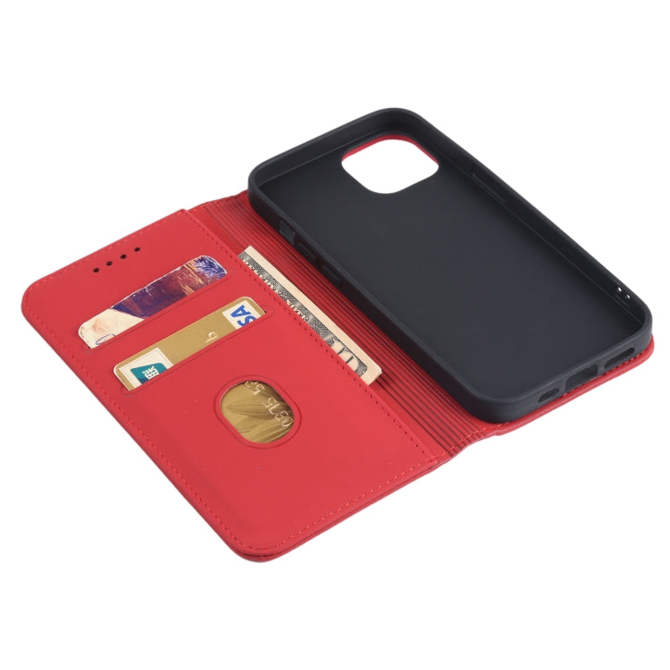 For iPhone 13 Strong Magnetism Shockproof Horizontal Flip Liquid Feel Leather Case with Holder & Card Slots & Wallet