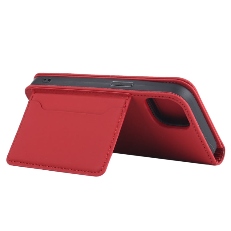 For iPhone 13 Strong Magnetism Shockproof Horizontal Flip Liquid Feel Leather Case with Holder & Card Slots & Wallet