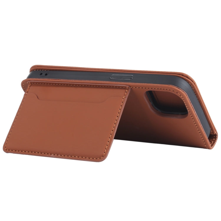 For iPhone 13 Strong Magnetism Shockproof Horizontal Flip Liquid Feel Leather Case with Holder & Card Slots & Wallet