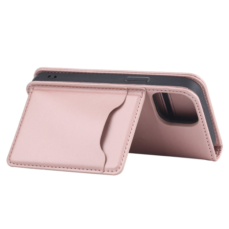 For iPhone 13 Strong Magnetism Shockproof Horizontal Flip Liquid Feel Leather Case with Holder & Card Slots & Wallet mini
