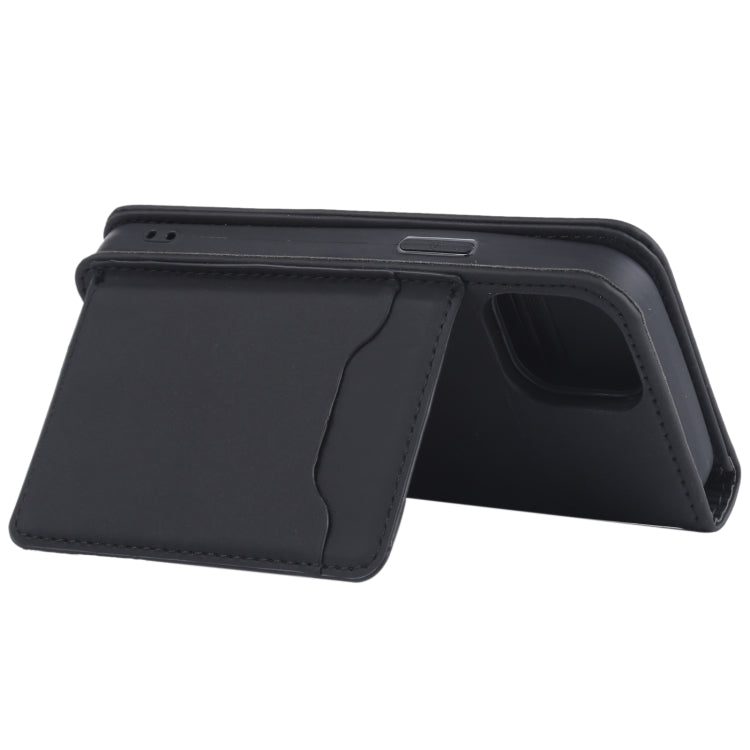 For iPhone 13 Strong Magnetism Shockproof Horizontal Flip Liquid Feel Leather Case with Holder & Card Slots & Wallet mini