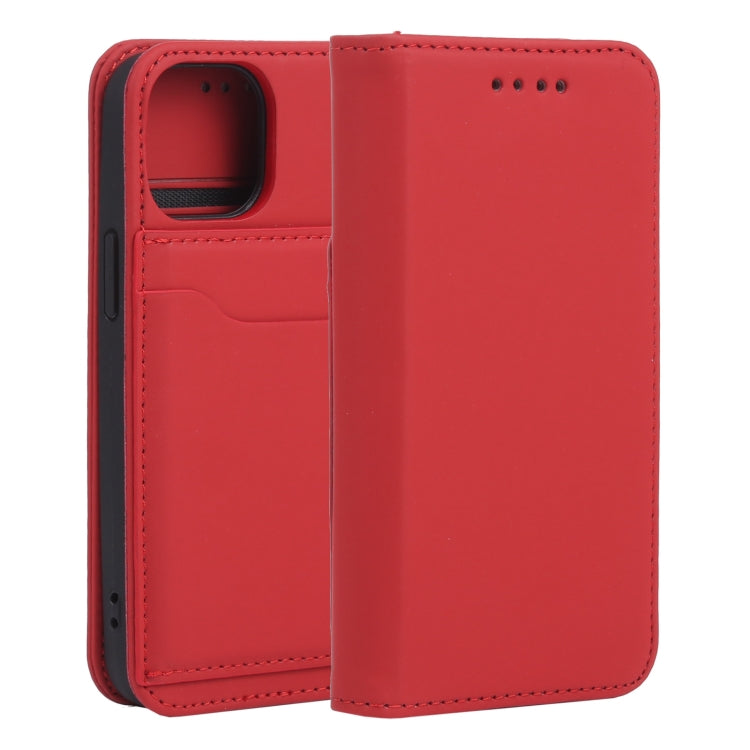 For iPhone 13 Strong Magnetism Shockproof Horizontal Flip Liquid Feel Leather Case with Holder & Card Slots & Wallet mini