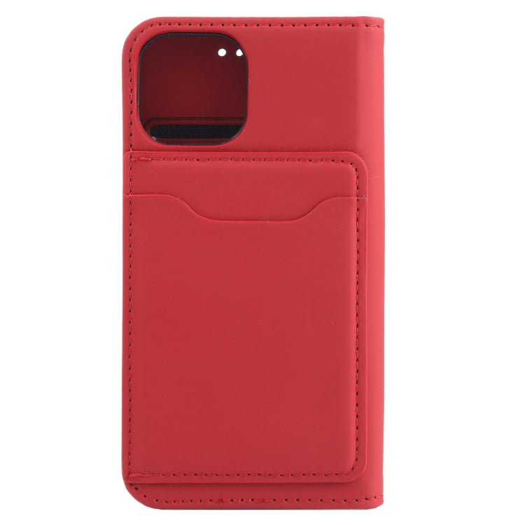 For iPhone 13 Strong Magnetism Shockproof Horizontal Flip Liquid Feel Leather Case with Holder & Card Slots & Wallet mini