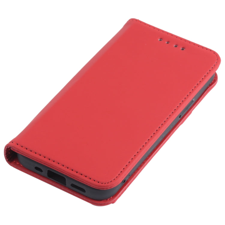 For iPhone 13 Strong Magnetism Shockproof Horizontal Flip Liquid Feel Leather Case with Holder & Card Slots & Wallet mini