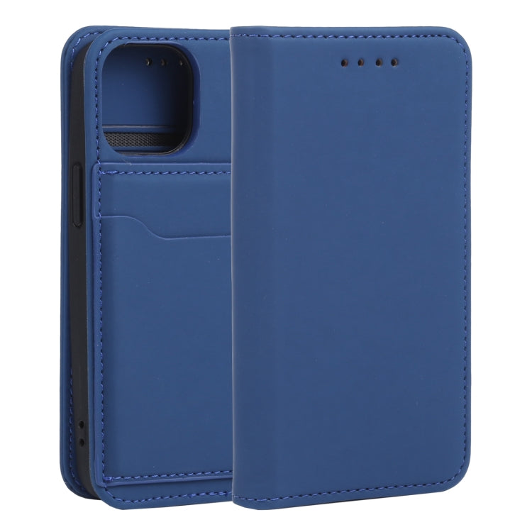 For iPhone 13 Strong Magnetism Shockproof Horizontal Flip Liquid Feel Leather Case with Holder & Card Slots & Wallet mini
