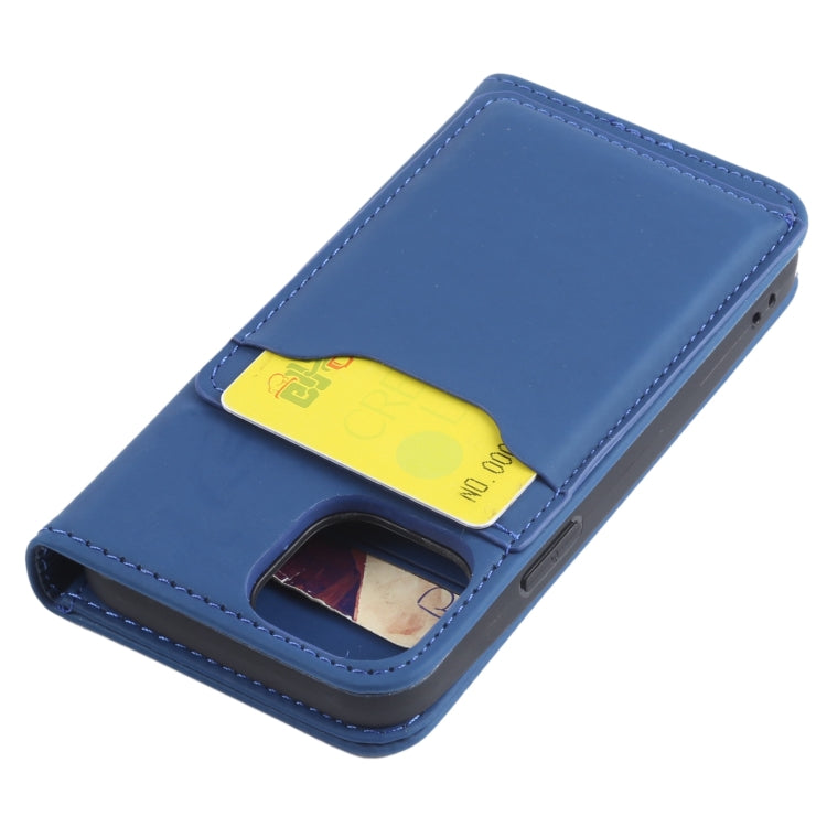 For iPhone 13 Strong Magnetism Shockproof Horizontal Flip Liquid Feel Leather Case with Holder & Card Slots & Wallet mini