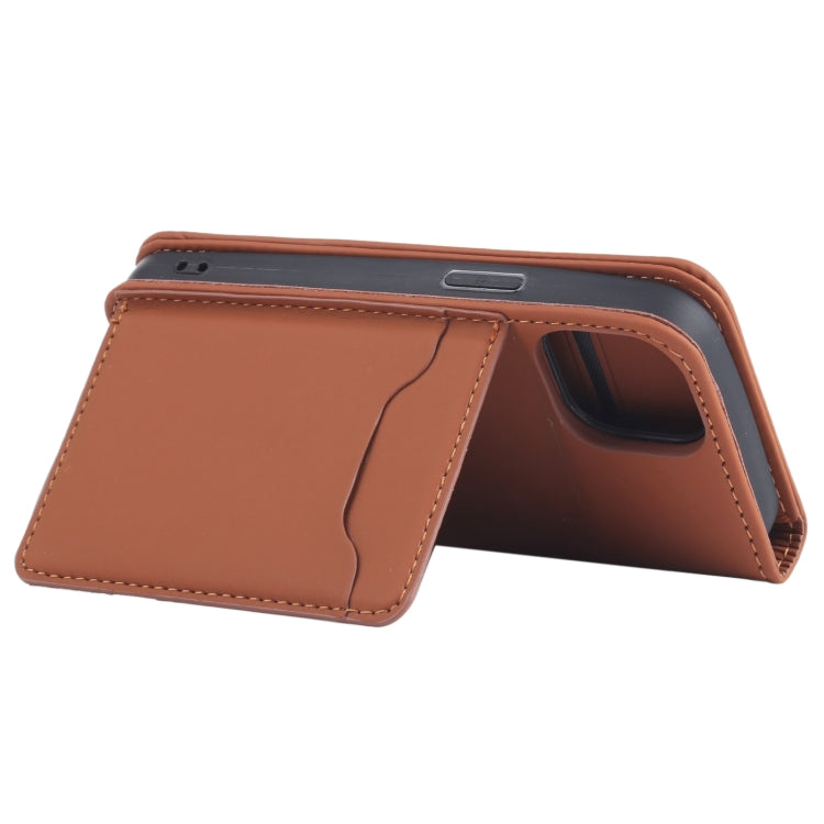 For iPhone 13 Strong Magnetism Shockproof Horizontal Flip Liquid Feel Leather Case with Holder & Card Slots & Wallet mini