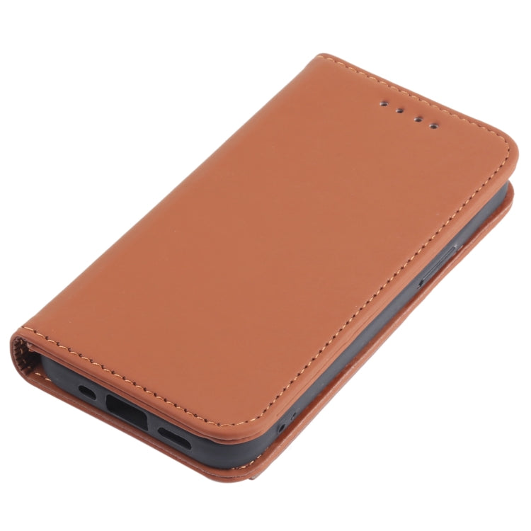 For iPhone 13 Strong Magnetism Shockproof Horizontal Flip Liquid Feel Leather Case with Holder & Card Slots & Wallet mini