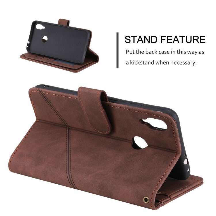 For Xiaomi Redmi Note 7 Skin Feel Business Horizontal Flip PU Leather Case with Holder & Multi-Card Slots & Wallet & Lanyard & Photo Frame