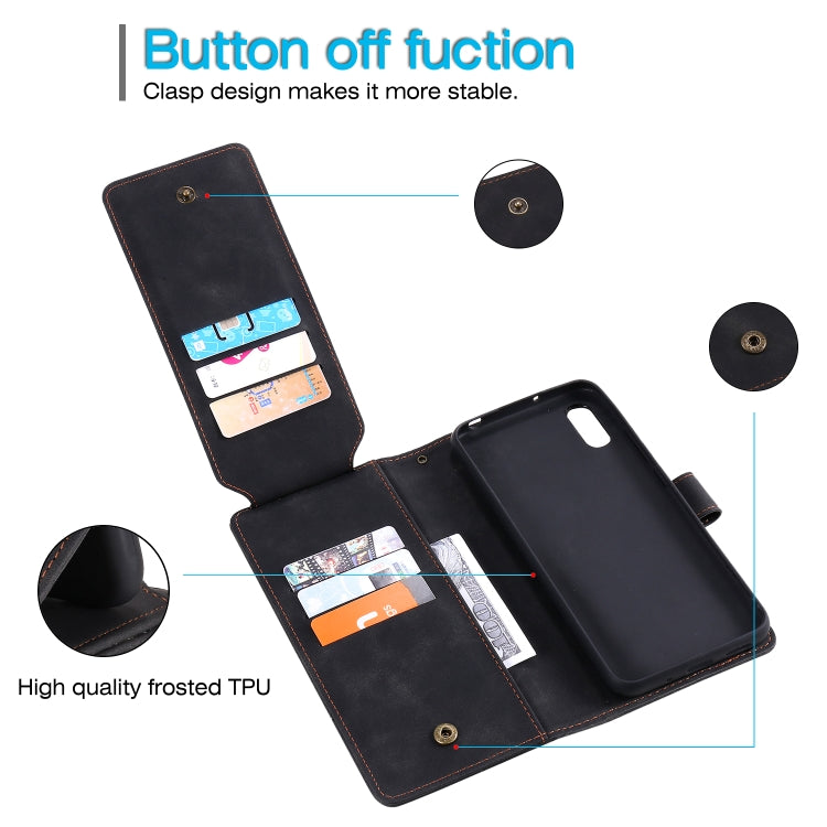 For Xiaomi Redmi 9A Skin Feel Business Horizontal Flip PU Leather Case with Holder & Multi-Card Slots & Wallet & Lanyard & Photo Frame