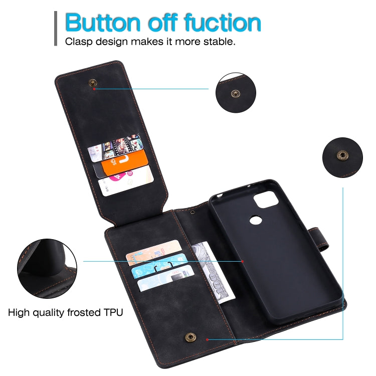 For Xiaomi Redmi 9C Skin Feel Business Horizontal Flip PU Leather Case with Holder & Multi-Card Slots & Wallet & Lanyard & Photo Frame
