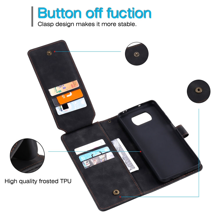 For Xiaomi Poco X3 NFC Skin Feel Business Horizontal Flip PU Leather Case with Holder & Multi-Card Slots & Wallet & Lanyard & Photo Frame