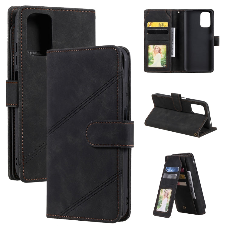 For Xiaomi Redmi Note 10 Skin Feel Business Horizontal Flip PU Leather Case with Holder & Multi-Card Slots & Wallet & Lanyard & Photo Frame