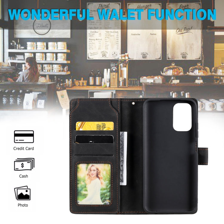 For Xiaomi Redmi Note 10 Skin Feel Business Horizontal Flip PU Leather Case with Holder & Multi-Card Slots & Wallet & Lanyard & Photo Frame
