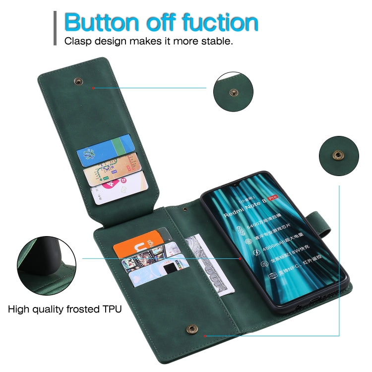 For Xiaomi Redmi Note 8 Pro Skin Feel Business Horizontal Flip PU Leather Case with Holder & Multi-Card Slots & Wallet & Lanyard & Photo Frame